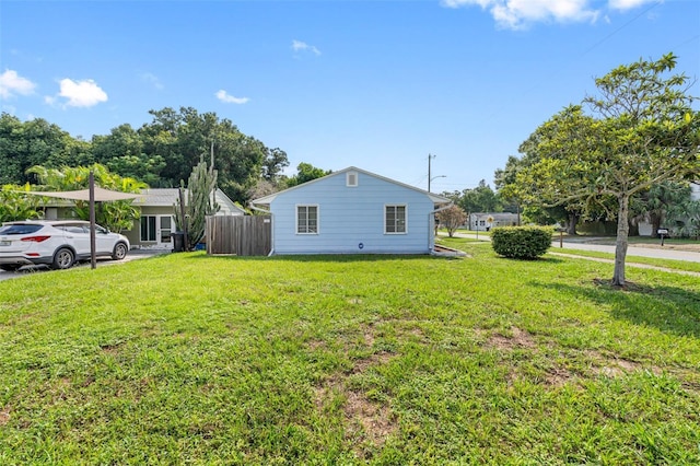 view of yard with fence