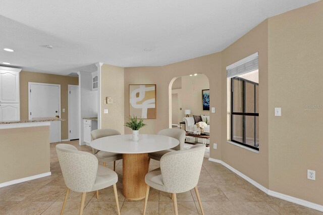 view of tiled dining room