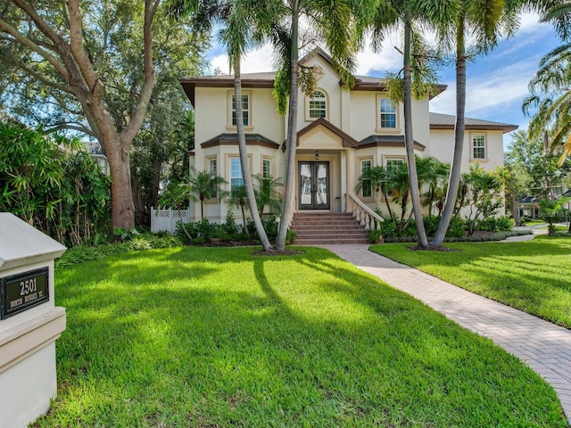 view of front of house featuring a front yard