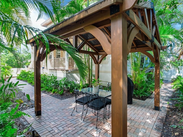 view of patio with a gazebo