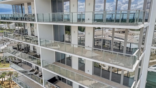 view of building exterior with a view of city