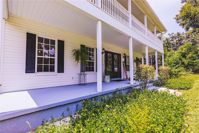 view of home's exterior featuring a porch