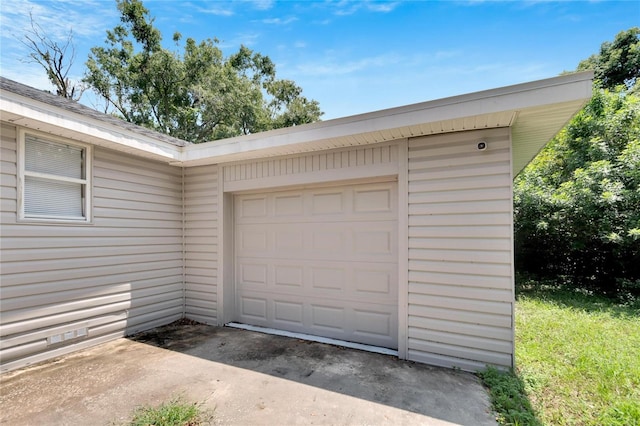 view of garage