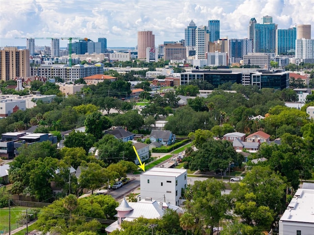 aerial view with a view of city