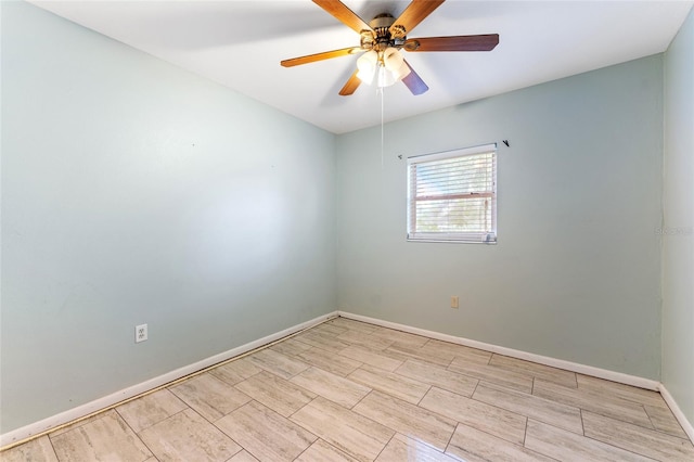 spare room featuring ceiling fan