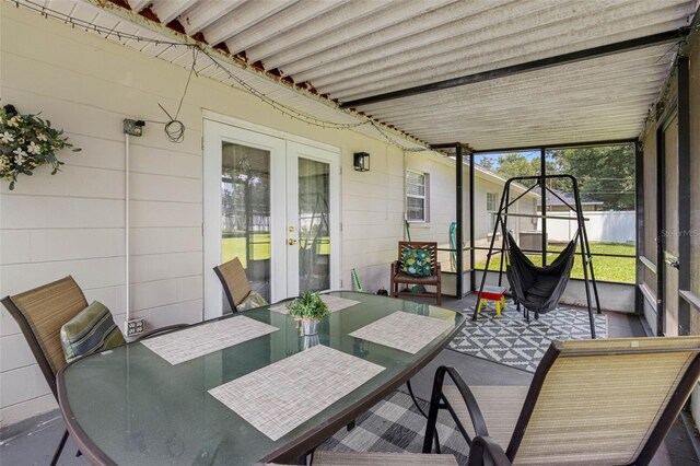 sunroom with french doors