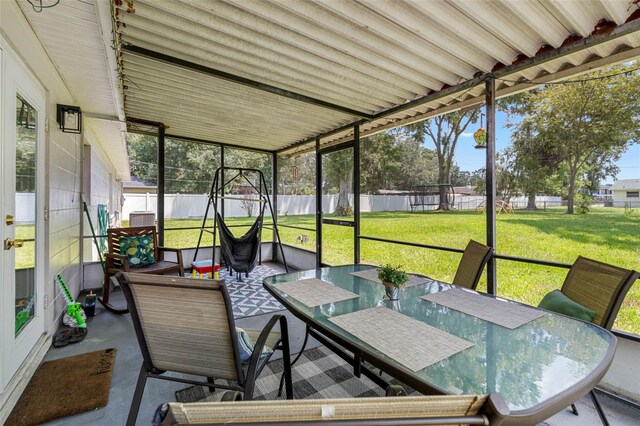 view of sunroom