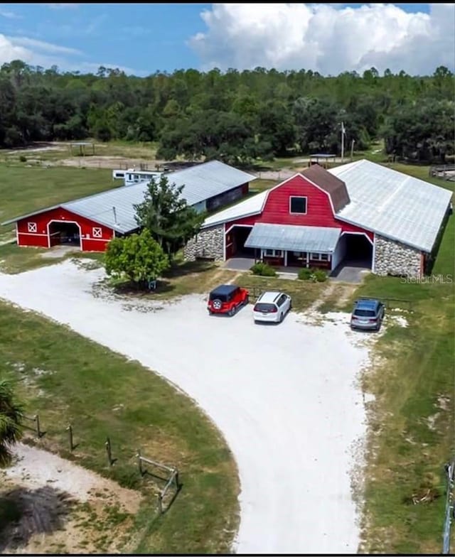 bird's eye view with a forest view