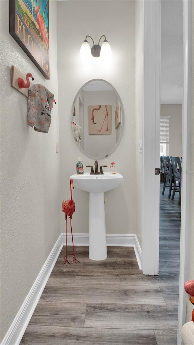 bathroom featuring hardwood / wood-style flooring