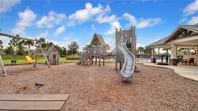 community playground with fence