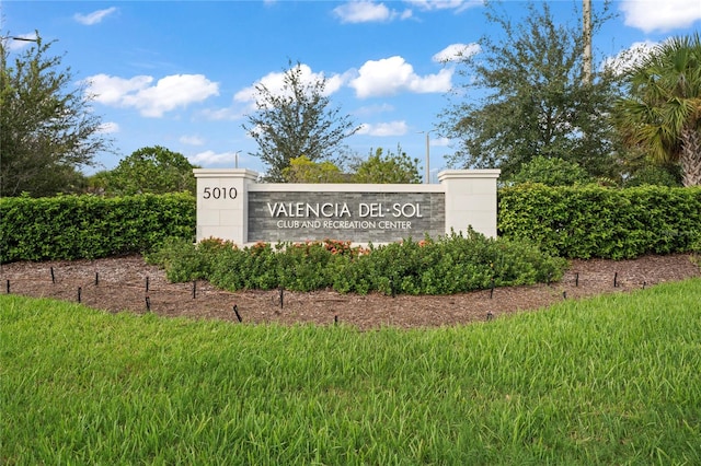 view of community sign