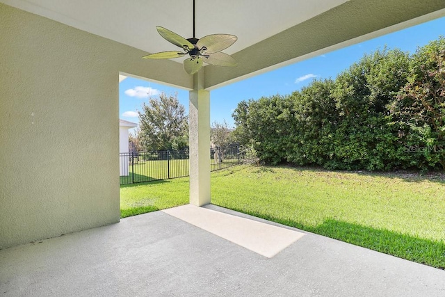 view of patio / terrace with ceiling fan