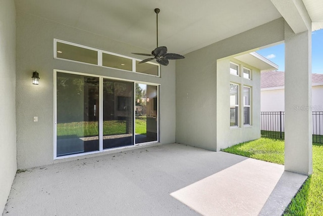 view of patio / terrace with ceiling fan