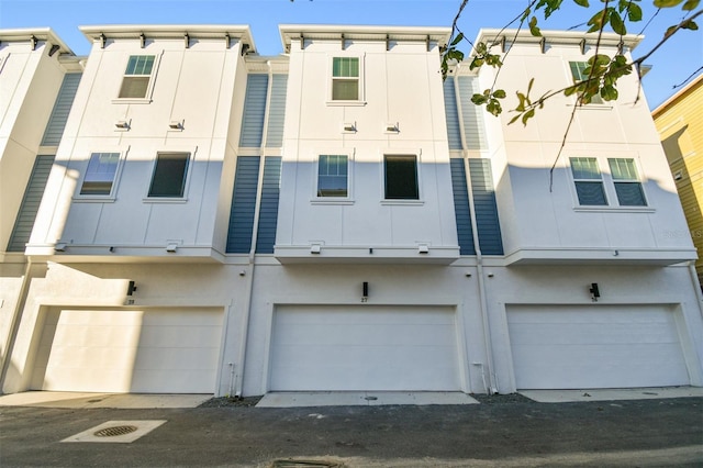 exterior space featuring a garage