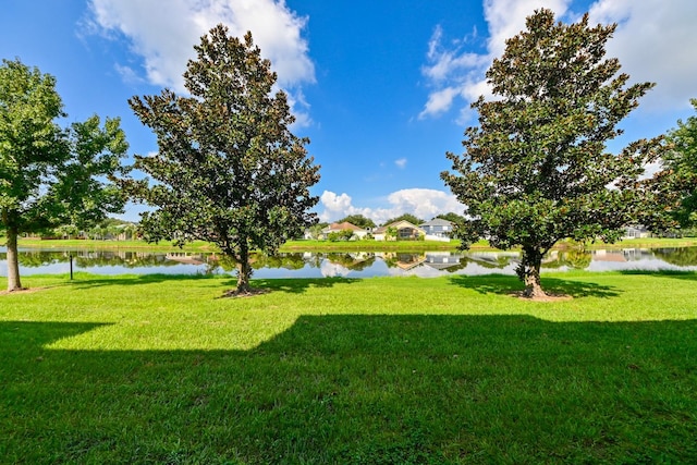 view of yard featuring a water view