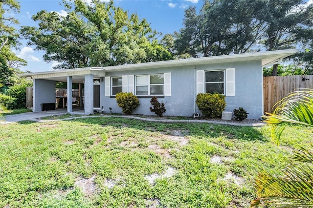 1611 Stevenson Dr, Clearwater, FL 33755 - ranch-style house featuring an attached carport and stucco siding