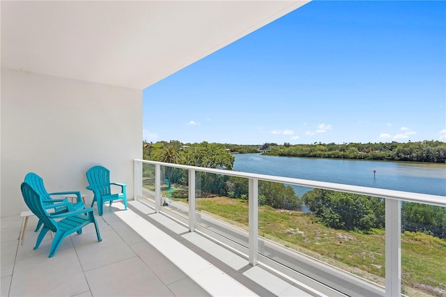 balcony with a water view