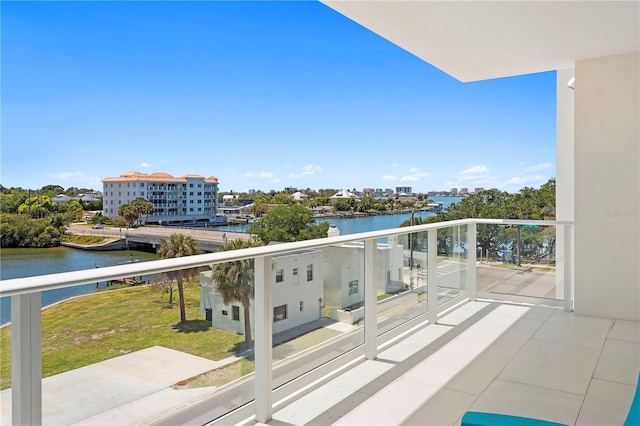 balcony with a water view