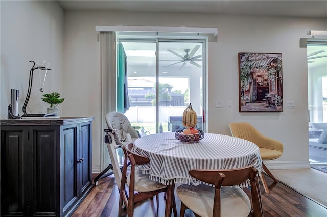 dining area featuring hardwood / wood-style floors