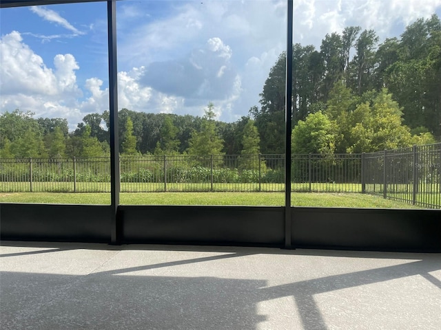 view of unfurnished sunroom