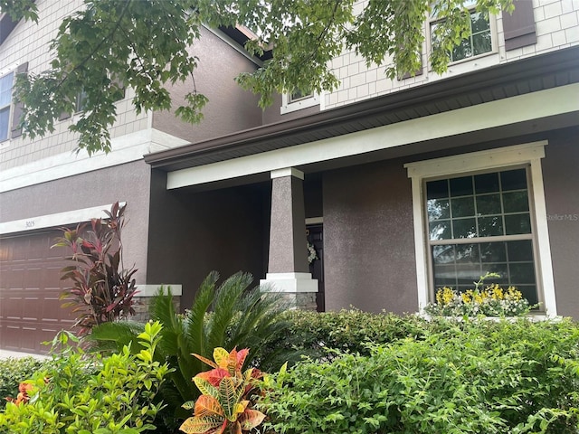 view of home's exterior with a garage