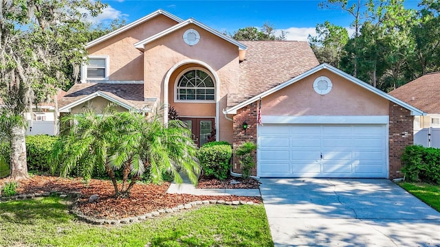 view of property with a garage