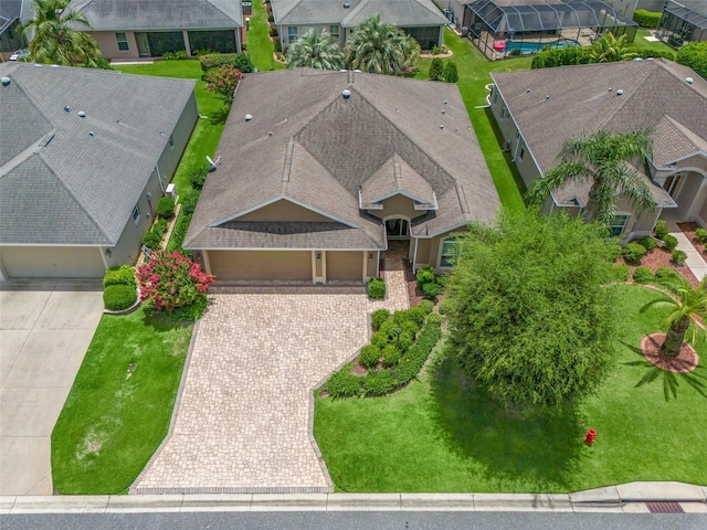 aerial view featuring a residential view