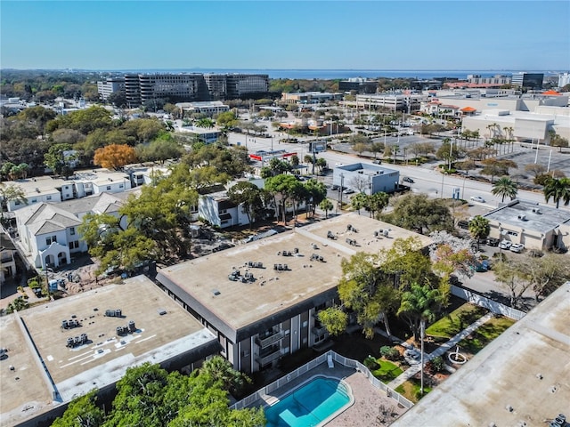 aerial view featuring a view of city