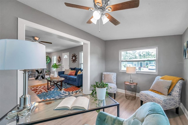 living room with hardwood / wood-style flooring