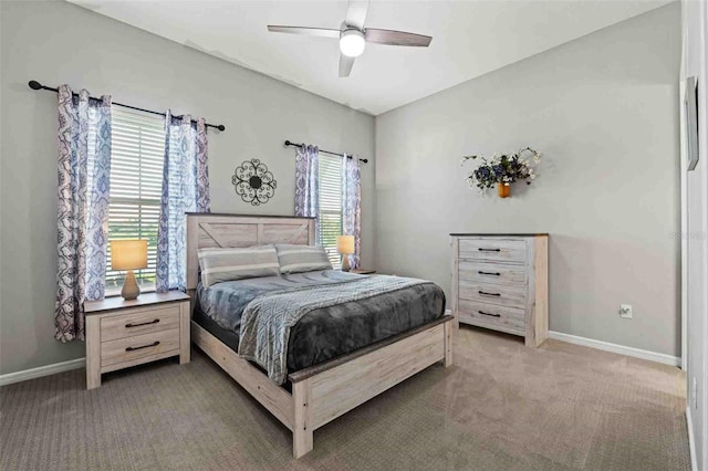 bedroom with carpet and ceiling fan