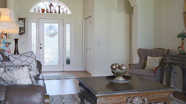 foyer entrance featuring light hardwood / wood-style flooring