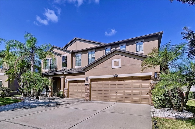 view of front of property featuring a garage