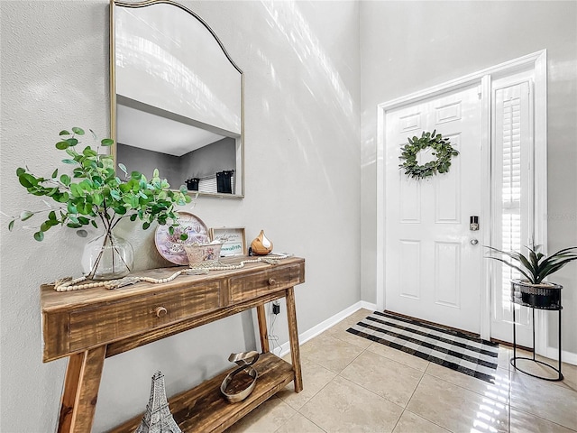 view of tiled entrance foyer