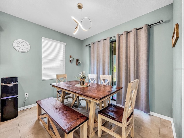 view of tiled dining room