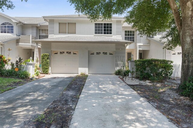 view of property featuring a garage