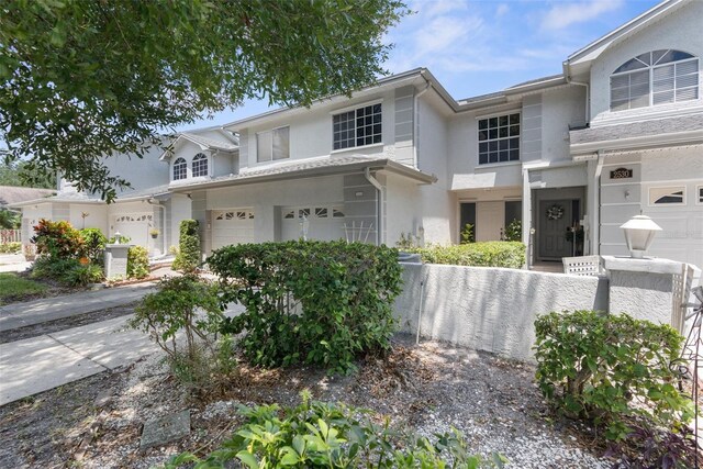 view of property featuring a garage