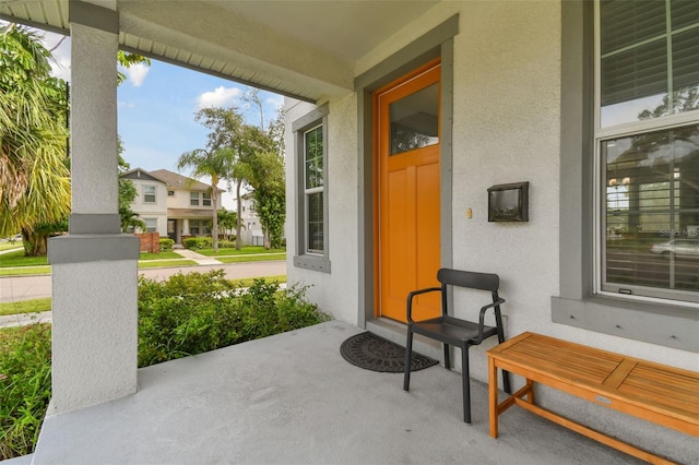 view of patio featuring a porch