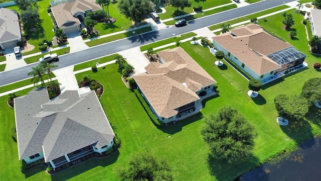 drone / aerial view with a residential view