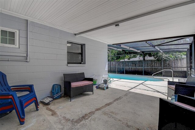 view of pool with a patio