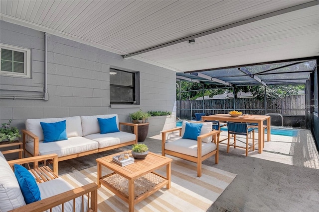 view of patio featuring outdoor lounge area