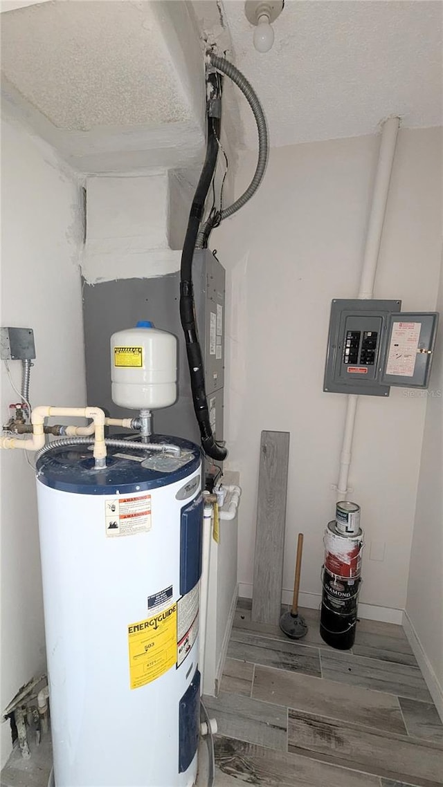 utilities with electric water heater and electric panel