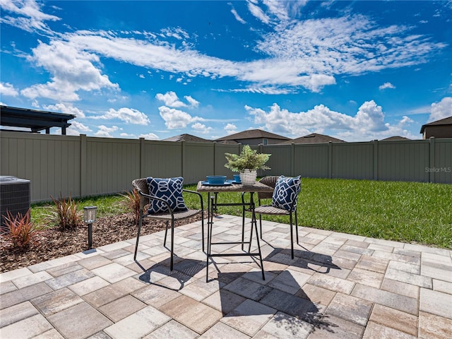 view of patio / terrace with central air condition unit