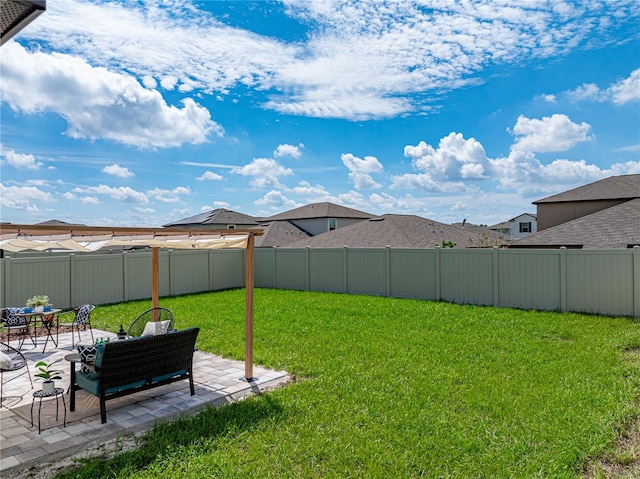 view of yard with a patio area