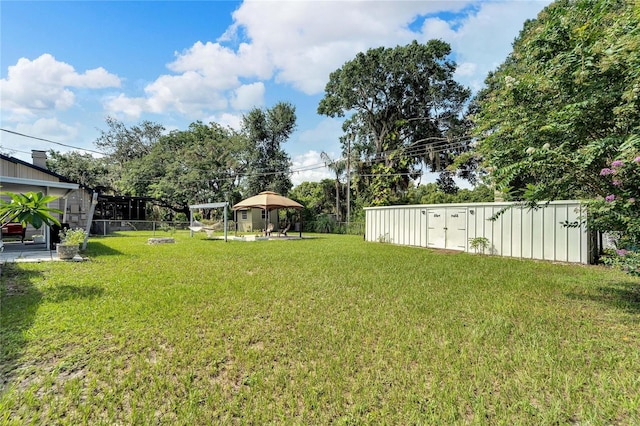 view of yard featuring a gazebo