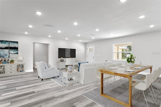 living room featuring light hardwood / wood-style floors