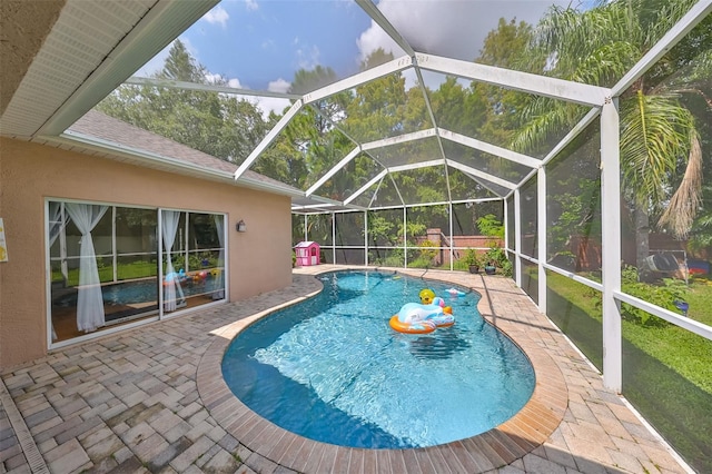 outdoor pool with a patio