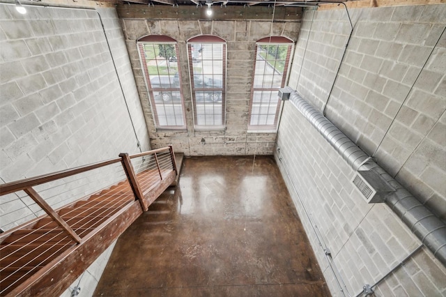 interior space featuring concrete floors