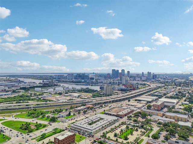 aerial view featuring a city view