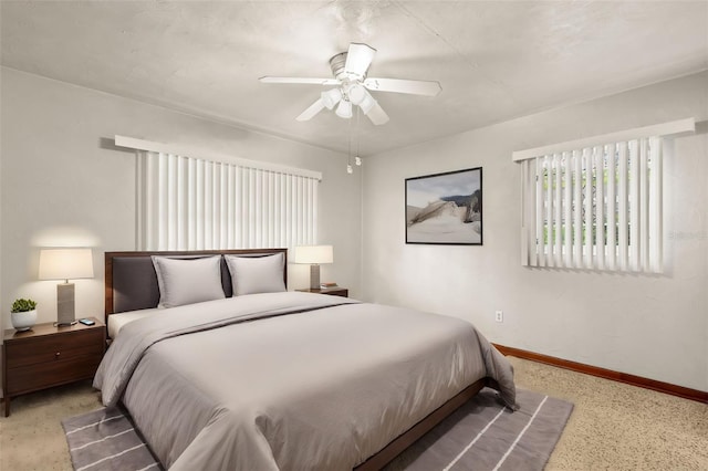 bedroom featuring ceiling fan