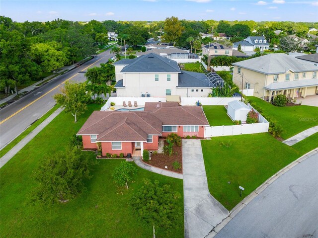 aerial view featuring a residential view